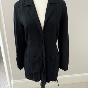 Norma Kamali Black Blazer with Gorgeous Designer Details